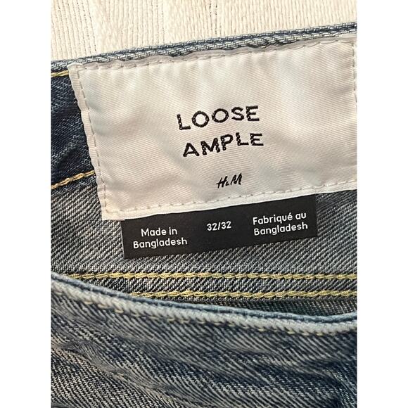 H&M Loose Baggy Blue Jeans Mens 32x32 - Picture 3 of 3